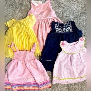 Baby girl summer sun dresses Gap, Janie & Jack, Carters lot of 5 size 0-9 months